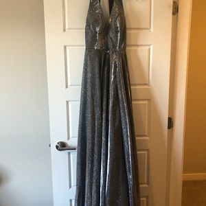 Shimmering silver gown